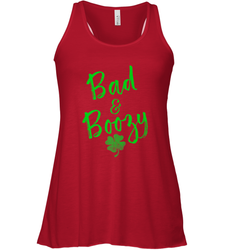 Bad and Boozy , St Patricks Day Beer Drinking Women's Racerback Tank