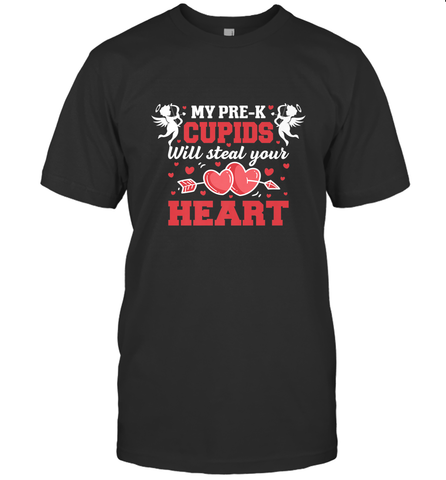Teacher Valentine's Day Pre K Cupids Art Graphics Heart Love Men's T-Shirt Men's T-Shirt / Black / S Men's T-Shirt - trendytshirts1