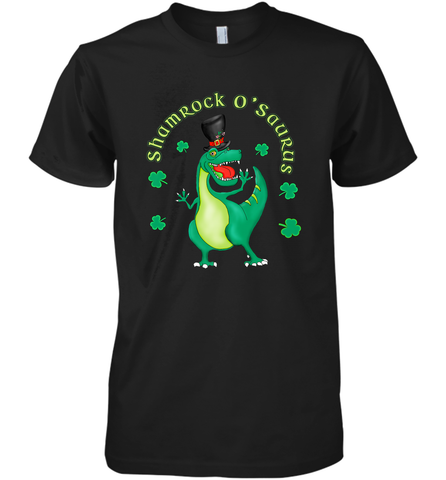 T Rex Dinosaur St. Patrick's Day Irish Funny Men's Premium T-Shirt Men's Premium T-Shirt / Black / XS Men's Premium T-Shirt - trendytshirts1