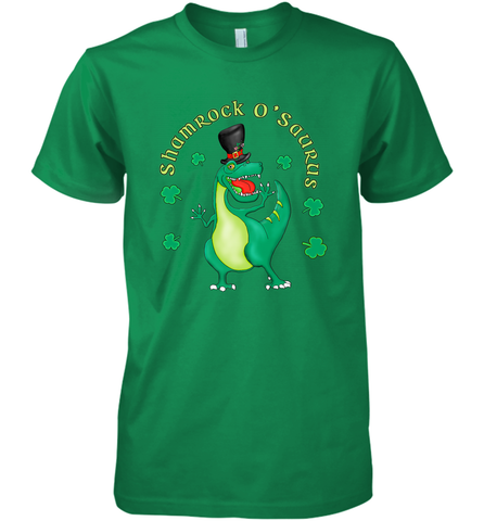 T Rex Dinosaur St. Patrick's Day Irish Funny Men's Premium T-Shirt