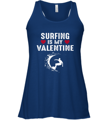 Surfing Is My Valentine Surfer Surfing Gift Women's Racerback Tank Women's Racerback Tank - trendytshirts1