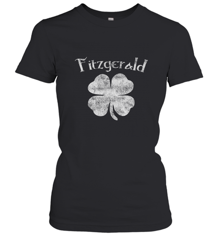 Vintage Fitzgerald Irish Shamrock St Patty's Day Women's T-Shirt Women's T-Shirt / Black / S Women's T-Shirt - trendytshirts1