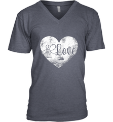 Love Valentines Day Heart Vintage Gift For Men Women Men's V-Neck Men's V-Neck - trendytshirts1