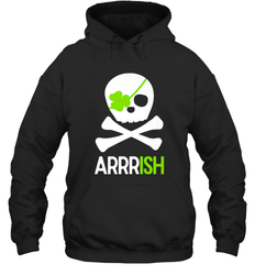 St. Patricks Day Irish Pirate Skull and Cross bones Hooded Sweatshirt