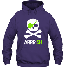 St. Patricks Day Irish Pirate Skull and Cross bones Hooded Sweatshirt Hooded Sweatshirt - trendytshirts1