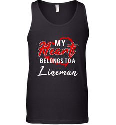 My Heart Belongs To A Lineman Valentines Day Lovely Gift Men's Tank Top
