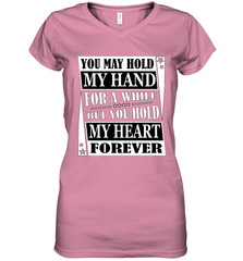 Hold my hand for a while hold my heart forever Valentine Women's V-Neck T-Shirt Women's V-Neck T-Shirt - trendytshirts1