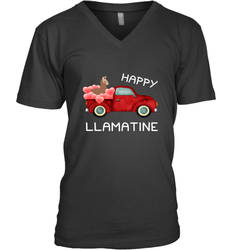 Happy Llamatine funny Valentine Day Llama costume Men's V-Neck