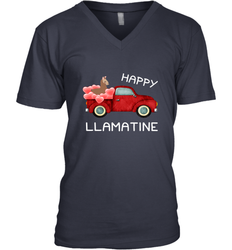 Happy Llamatine funny Valentine Day Llama costume Men's V-Neck