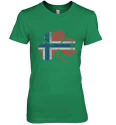 Norwegian Flag Irish Shamrock St Patricks Day Norge Women's Premium T-Shirt