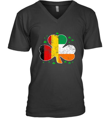 Irish German Flag Shamrock St Patricks Shirts Men's V-Neck Men's V-Neck / Black / S Men's V-Neck - trendytshirts1