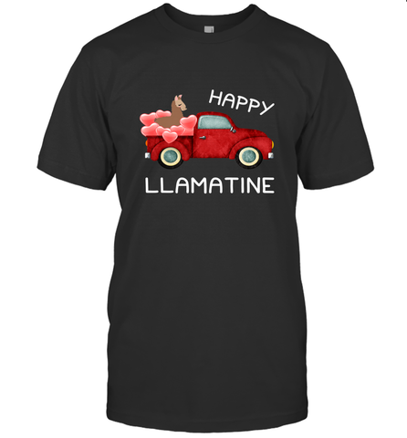 Happy Llamatine funny Valentine Day Llama costume Men's T-Shirt Men's T-Shirt / Black / S Men's T-Shirt - trendytshirts1