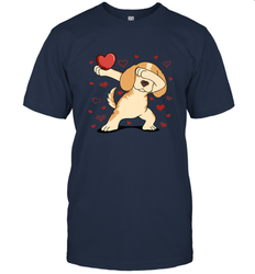 Dog Dabbing Heart For Valentine's Day Art Graphics Gift Men's T-Shirt