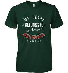 My Heart Belongs To A Baseball Player Valentines Day Men's Premium T-Shirt Men's Premium T-Shirt - trendytshirts1