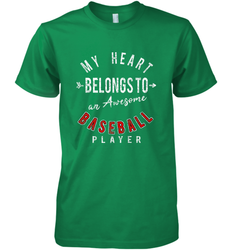 My Heart Belongs To A Baseball Player Valentines Day Men's Premium T-Shirt