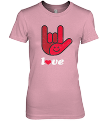 Cute Love Hand Sign Heart Valentines Day Retro Vintage Top Women's Premium T-Shirt Women's Premium T-Shirt - trendytshirts1