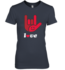 Cute Love Hand Sign Heart Valentines Day Retro Vintage Top Women's Premium T-Shirt Women's Premium T-Shirt - trendytshirts1