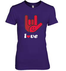 Cute Love Hand Sign Heart Valentines Day Retro Vintage Top Women's Premium T-Shirt Women's Premium T-Shirt - trendytshirts1