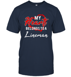 My Heart Belongs To A Lineman Valentines Day Lovely Gift Men's T-Shirt