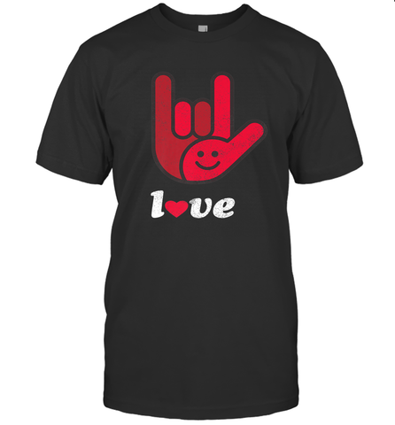 Cute Love Hand Sign Heart Valentines Day Retro Vintage Top Men's T-Shirt Men's T-Shirt / Black / S Men's T-Shirt - trendytshirts1