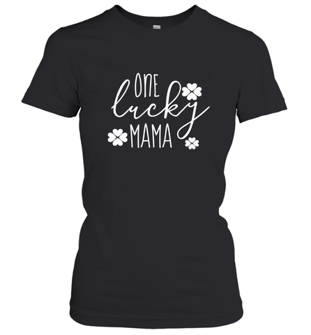 St Patricks Day Shirt One Lucky Mama Clover Shamrock Green Women's T-Shirt Women's T-Shirt / Black / S Women's T-Shirt - trendytshirts1