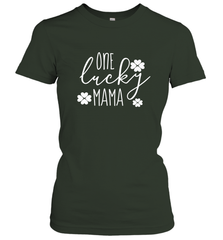 St Patricks Day Shirt One Lucky Mama Clover Shamrock Green Women's T-Shirt Women's T-Shirt - trendytshirts1
