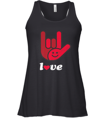 Cute Love Hand Sign Heart Valentines Day Retro Vintage Top Women's Racerback Tank Women's Racerback Tank - trendytshirts1