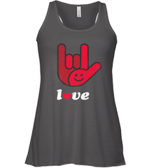 Cute Love Hand Sign Heart Valentines Day Retro Vintage Top Women's Racerback Tank Women's Racerback Tank - trendytshirts1