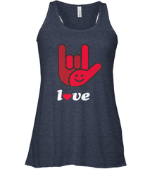 Cute Love Hand Sign Heart Valentines Day Retro Vintage Top Women's Racerback Tank Women's Racerback Tank - trendytshirts1