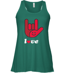 Cute Love Hand Sign Heart Valentines Day Retro Vintage Top Women's Racerback Tank Women's Racerback Tank - trendytshirts1