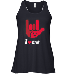 Cute Love Hand Sign Heart Valentines Day Retro Vintage Top Women's Racerback Tank Women's Racerback Tank - trendytshirts1