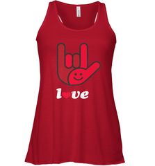 Cute Love Hand Sign Heart Valentines Day Retro Vintage Top Women's Racerback Tank Women's Racerback Tank - trendytshirts1
