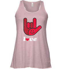 Cute Love Hand Sign Heart Valentines Day Retro Vintage Top Women's Racerback Tank Women's Racerback Tank - trendytshirts1