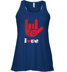 Cute Love Hand Sign Heart Valentines Day Retro Vintage Top Women's Racerback Tank Women's Racerback Tank - trendytshirts1