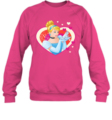 Disney Cinderella Valentine's Sparkle Hearts Crewneck Sweatshirt Crewneck Sweatshirt - trendytshirts1