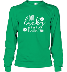 St Patricks Day Shirt One Lucky Mama Clover Shamrock Green Long Sleeve T-Shirt Long Sleeve T-Shirt - trendytshirts1