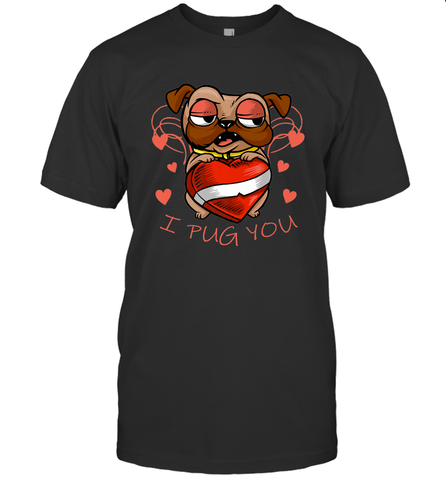 I Pug You Cute Valentines Day Love Heart Pug Dog Valentine Men's T-Shirt Men's T-Shirt / Black / S Men's T-Shirt - trendytshirts1