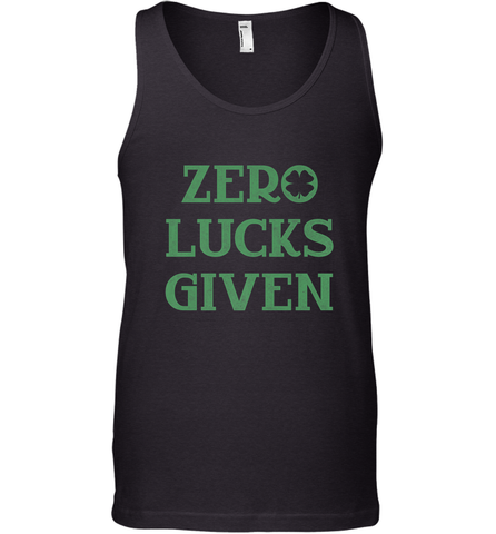 St. Patrick's Day Zero Lucks Given Graphic Men's Tank Top Men's Tank Top / Black / XS Men's Tank Top - trendytshirts1