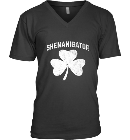 Shenanigator Funny St Patrick's Shamrock Men's V-Neck Men's V-Neck / Black / S Men's V-Neck - trendytshirts1