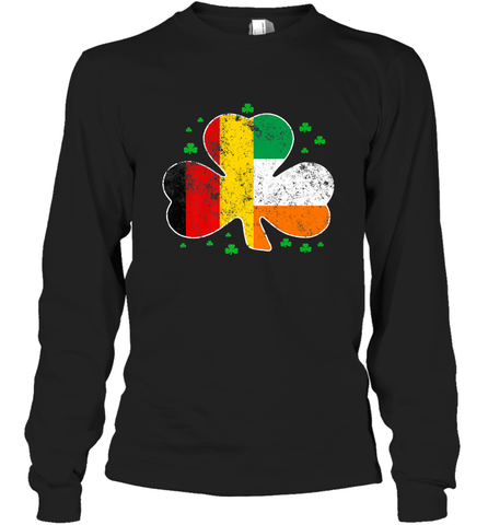 Irish German Flag Shamrock St Patricks Shirts Long Sleeve T-Shirt Long Sleeve T-Shirt / Black / S Long Sleeve T-Shirt - trendytshirts1