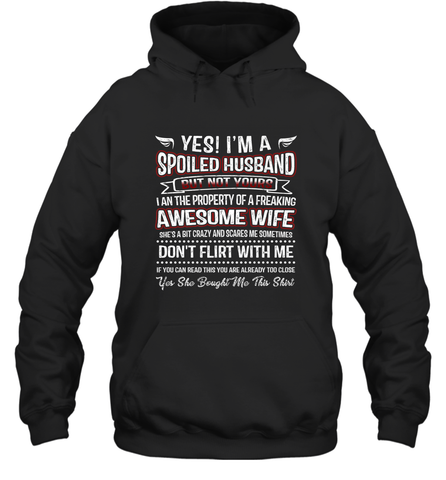 Spoiled Husband Property Of Freaking Wife Valentine's Day Gift Hooded Sweatshirt Hooded Sweatshirt / Black / S Hooded Sweatshirt - trendytshirts1