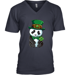 St Patricks Day Leprechaun Panda Cute Irish Tee Gift Men's V-Neck