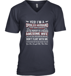 Spoiled Husband Property Of Freaking Wife Valentine's Day Gift Men's V-Neck