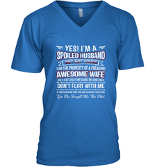 Spoiled Husband Property Of Freaking Wife Valentine's Day Gift Men's V-Neck Men's V-Neck - trendytshirts1