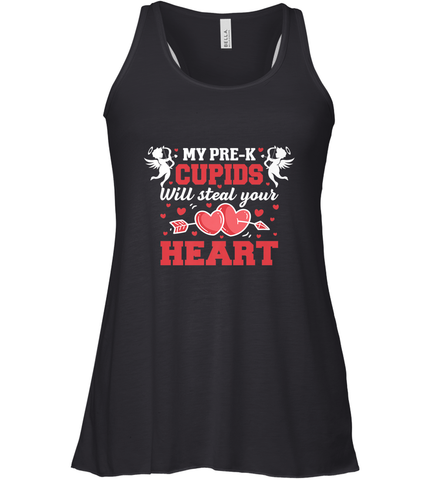 Teacher Valentine's Day Pre K Cupids Art Graphics Heart Love Women's Racerback Tank Women's Racerback Tank / Black / XS Women's Racerback Tank - trendytshirts1