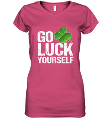 Go Luck Yourself TShirt St. Patrick's Day Women's V-Neck T-Shirt Women's V-Neck T-Shirt - trendytshirts1