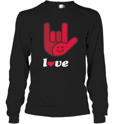 Cute Love Hand Sign Heart Valentines Day Retro Vintage Top Long Sleeve T-Shirt