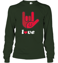 Cute Love Hand Sign Heart Valentines Day Retro Vintage Top Long Sleeve T-Shirt Long Sleeve T-Shirt - trendytshirts1