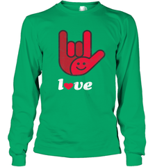 Cute Love Hand Sign Heart Valentines Day Retro Vintage Top Long Sleeve T-Shirt Long Sleeve T-Shirt - trendytshirts1