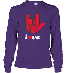 Cute Love Hand Sign Heart Valentines Day Retro Vintage Top Long Sleeve T-Shirt Long Sleeve T-Shirt - trendytshirts1